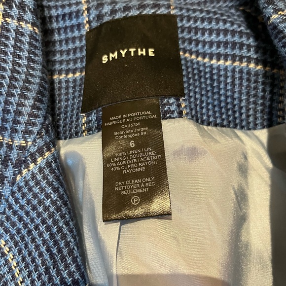 Smythe Birkin Blazer in Blue Plaid Print Size 6 - Picture 9 of 13